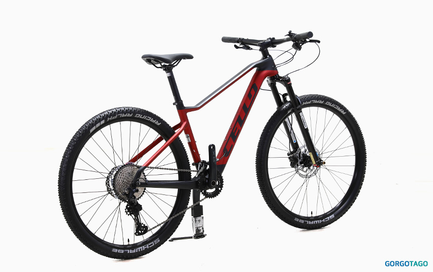 2024 첼로 XC PRO 30 MTB 27.5 블랙&폴리시드 레드 컬러 실루엣 이미지