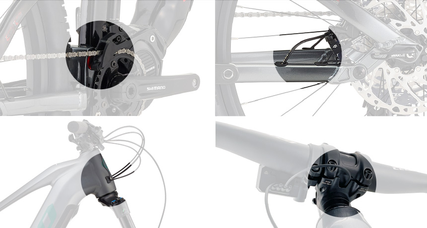 2024 첼로 27.5 불렛 FX 80 E-MTB 인터널 케이블 루팅 프레임 디테일