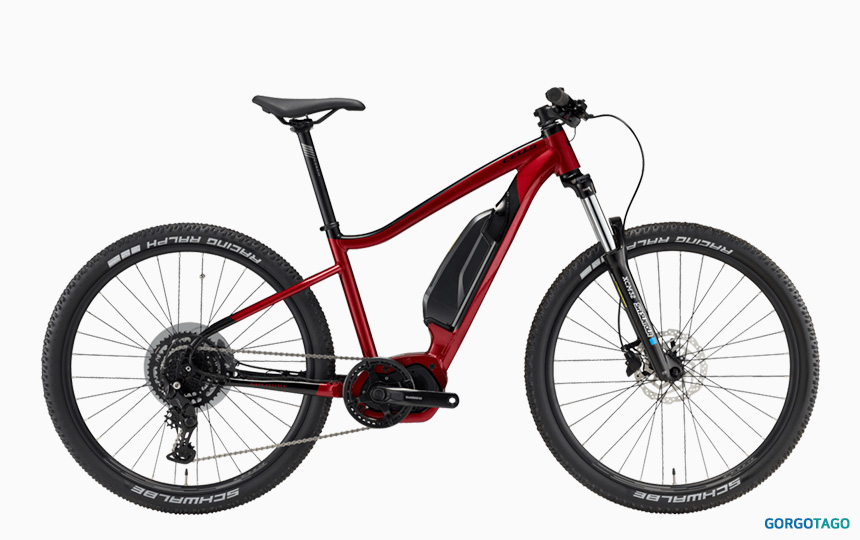 2025 첼로 27.5 불렛 XC 30 E-MTB 다크 펄 레드 블랙 컬러 측면 전체 이미지