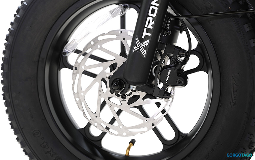 2026 퀄리 엑스트론 미니 전기자전거 텍트로 유압 디스크 브레이크 디테일